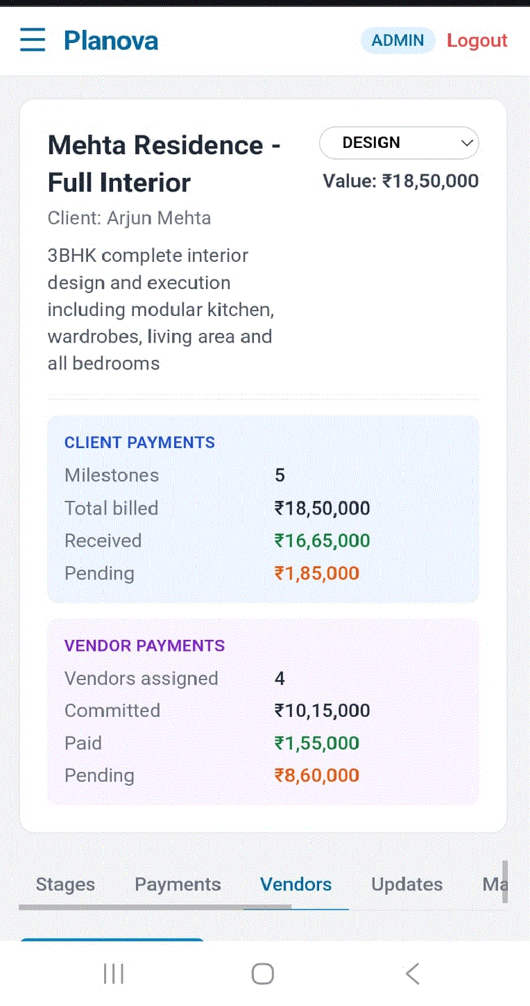 Planova estimate generator